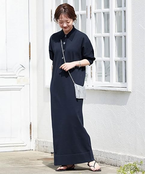 Amazon.co.jp: [スローブイエナ] ポロエリニットワンピース 38